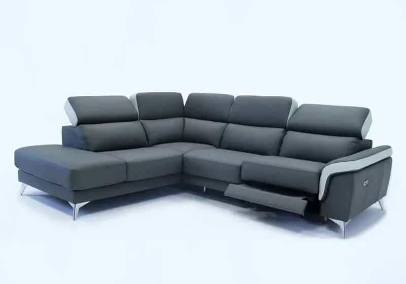 Canapé modulable relax en tissu gris clair - Felia