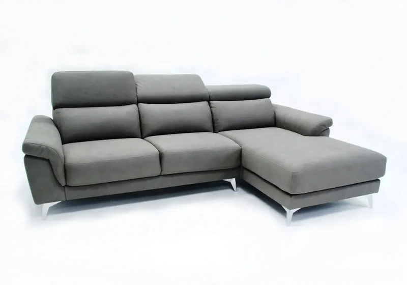 Canapé d'angle relax bicolore gris et blanc - Felia