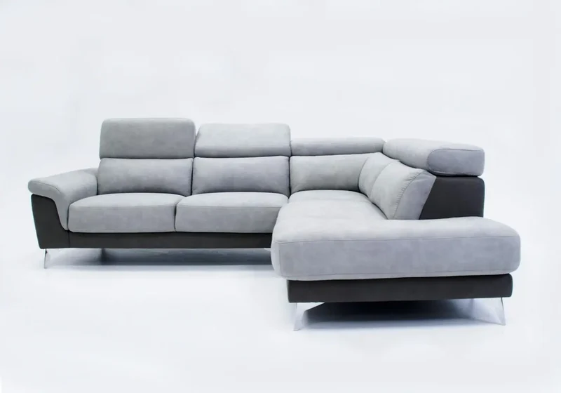 Canapé d'angle relax bicolore noir et blanc - Felia