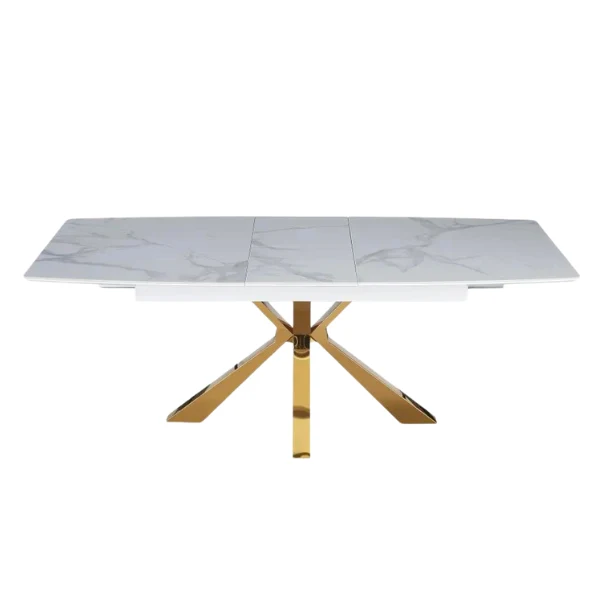 Table à manger - Extensible - Effet marbre - Bianca