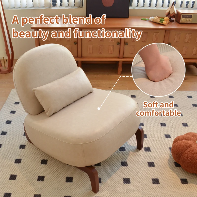 Fauteuil style rétro en velours, pieds en bois PANELRATTAN