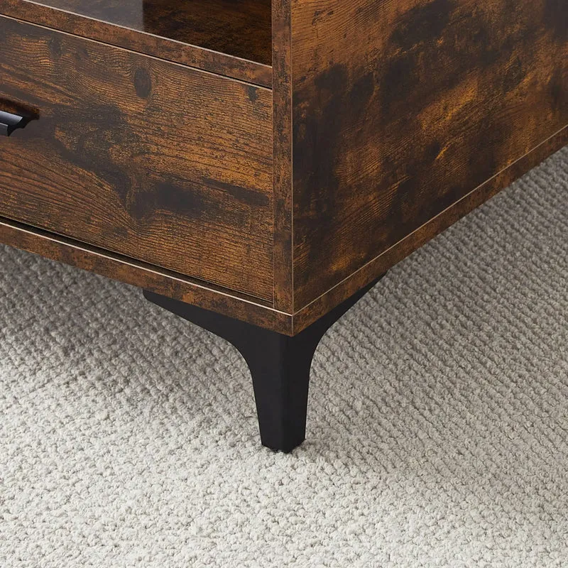 Table basse Léonard — 4 tiroirs, 4 niches, design contemporain