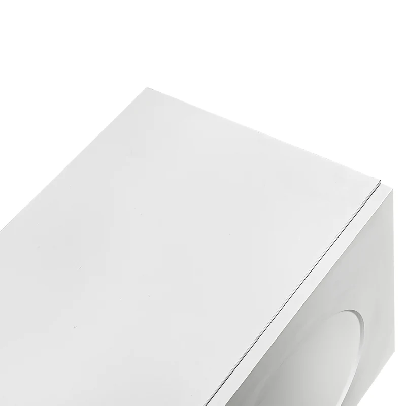 Meuble TV blanc motifs circulaires 3D et 4 portes avec pieds sphériques RATTANBOX