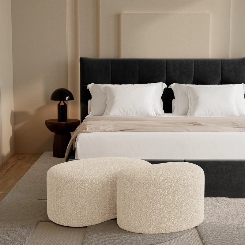 Pouf DUNE 80cm tissu bouclette