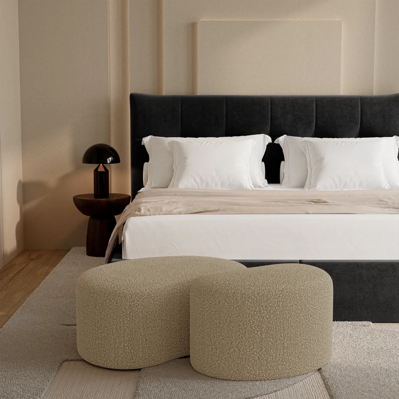 Pouf DUNE 80cm tissu bouclette