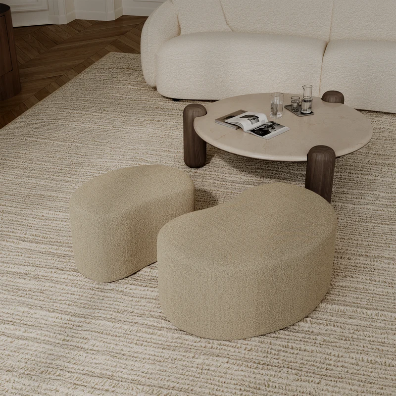 Pouf DUNE 60cm tissu bouclette