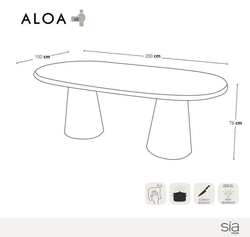 Table à manger ALOA 200cm