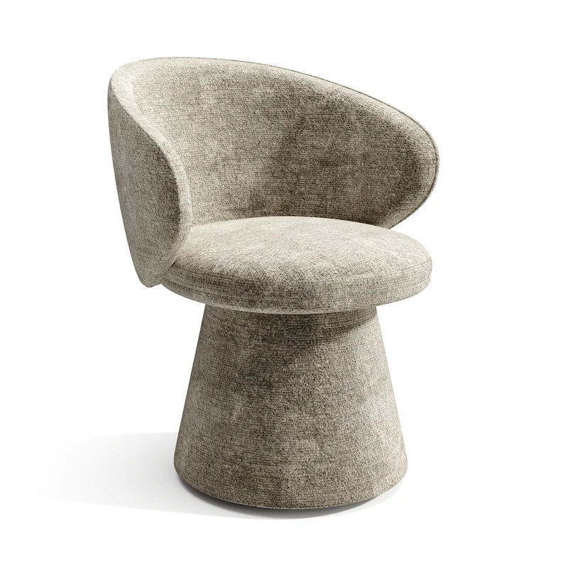 Lot de 2 fauteuils rotatif 180° FLARE velours texturé taupe