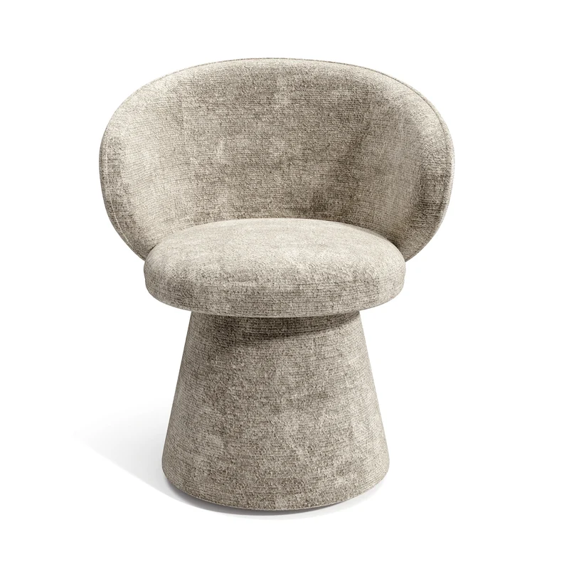 Lot de 2 fauteuils rotatif 180° FLARE velours texturé taupe