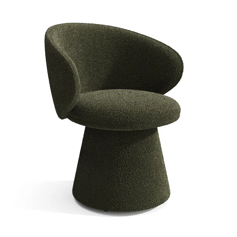 Lot de 2 fauteuils rotatif 180° FLARE bouclette kaki