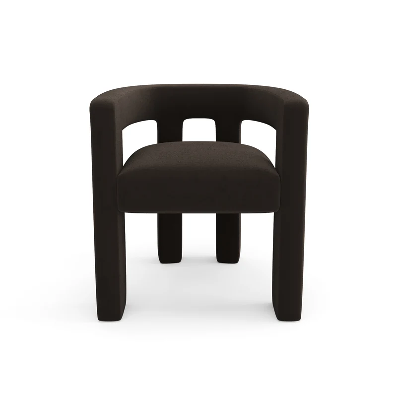 Lot de 2 fauteuils de salle à manger ALYA velours lisse noir