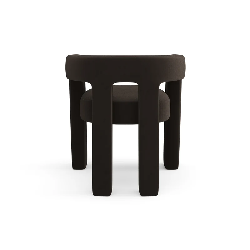 Lot de 2 fauteuils de salle à manger ALYA velours lisse noir