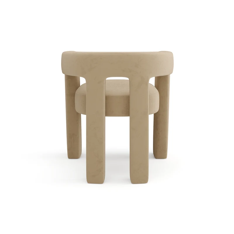 Lot de 2 fauteuils de salle à manger ALYA velours lisse beige