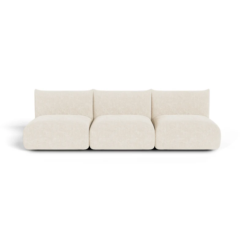 Canapé modulable 4-5 places NOOMA velours chenillé crème