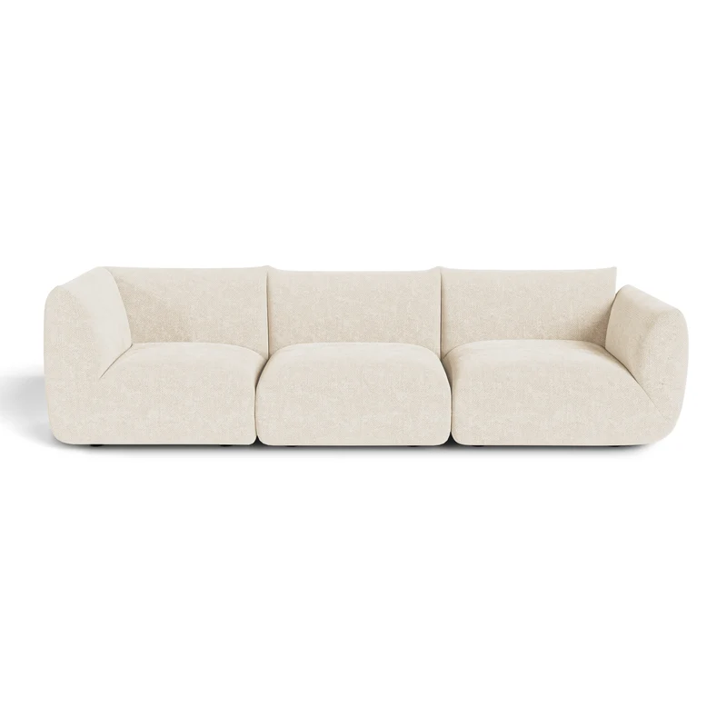 Canapé modulable 4-5 places NOOMA velours chenillé crème
