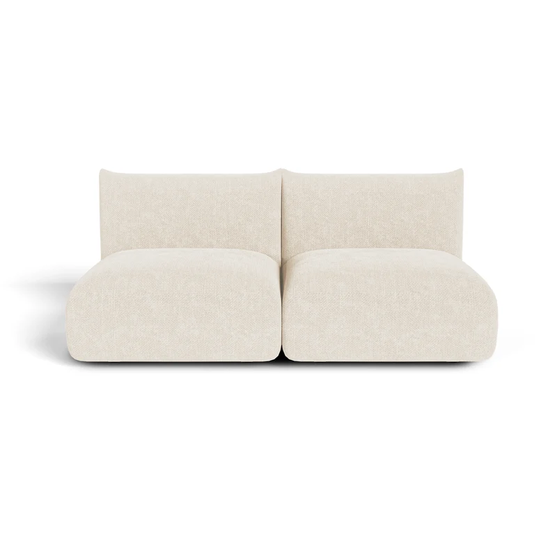 Canapé modulable 3 places NOOMA velours chenillé crème
