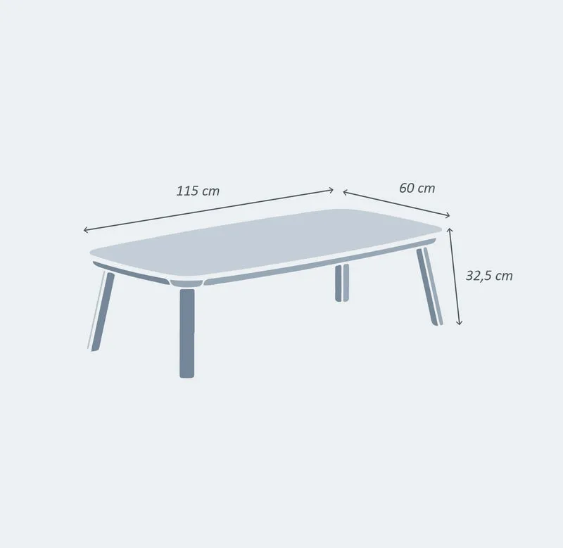 Table basse de jardin rectangulaire Amalfi 115x60cm