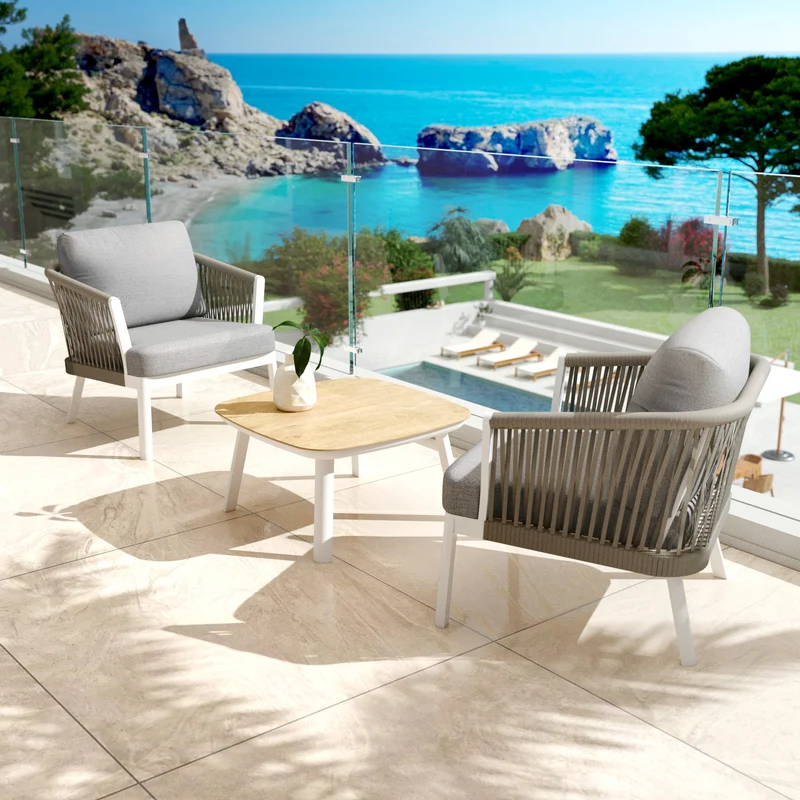 Table basse de jardin carrée Amalfi 60x60cm