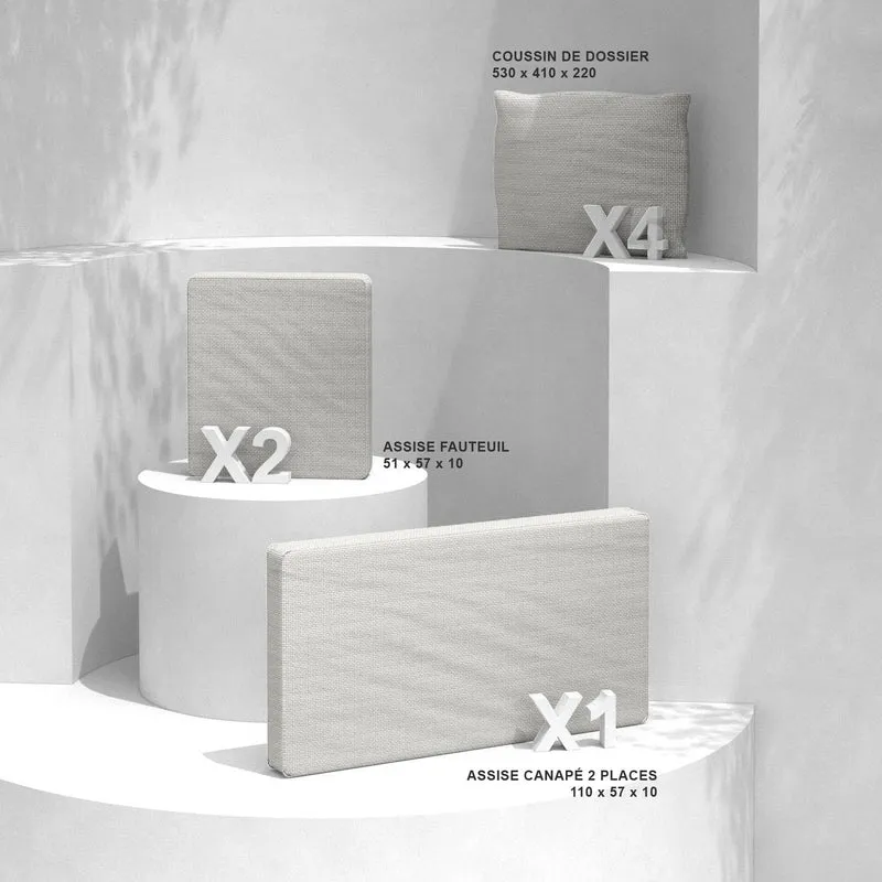 Housse de coussins de remplacement pour salon de jardin Calvi 4 places