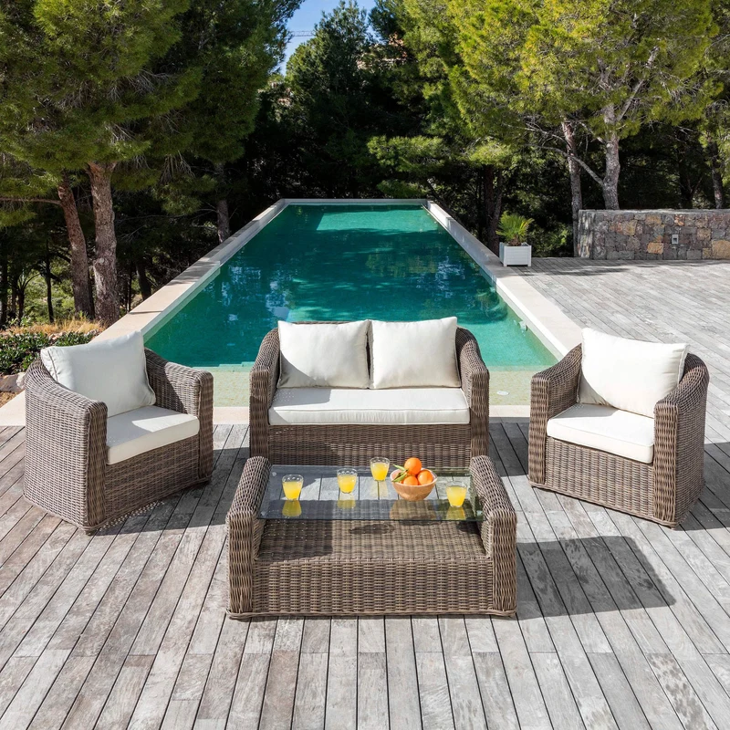 Housse de coussins de remplacement pour salon de jardin Calvi 4 places