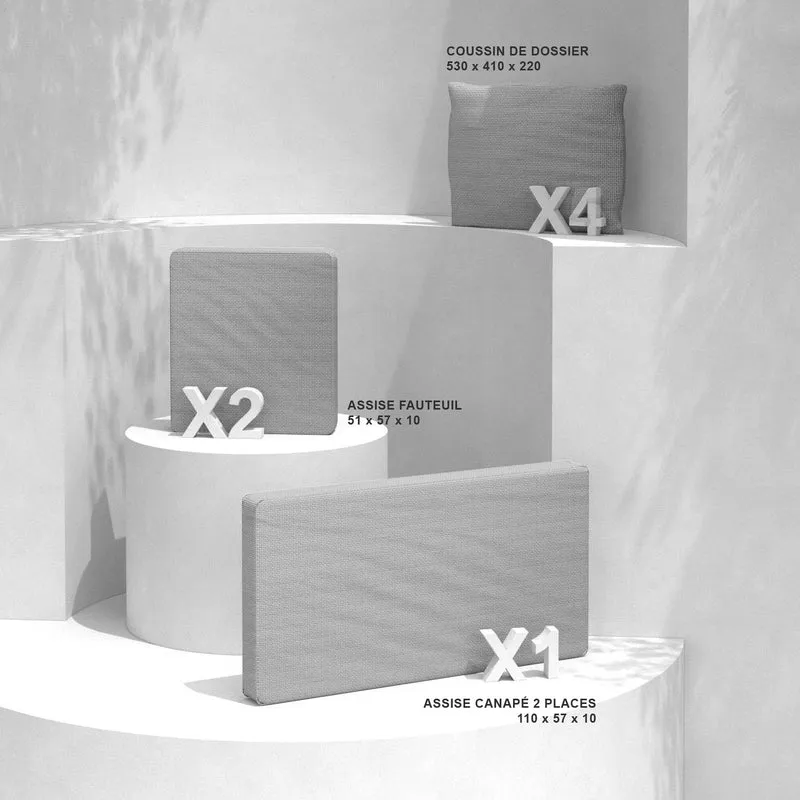 Housse de coussins de remplacement pour salon de jardin Calvi 4 places