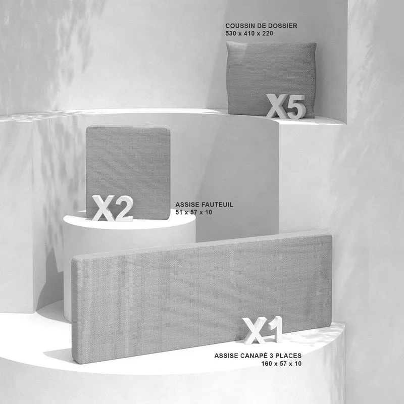 Housse de coussins de remplacement pour salon de jardin Calvi 5 places