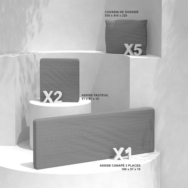 Housse de coussins de remplacement pour salon de jardin Calvi 5 places
