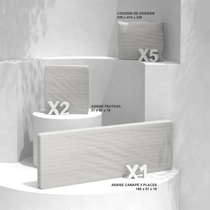 Coussins de remplacement pour salon de jardin Calvi 5 places