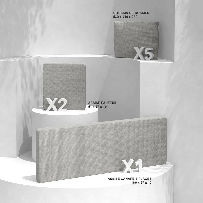 Coussins de remplacement pour salon de jardin Calvi 5 places