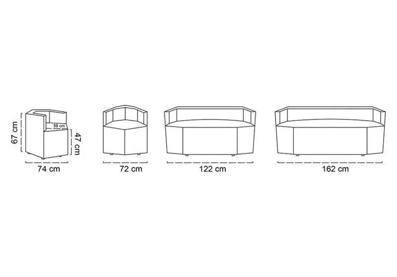Canapé design italien modulable géométrique - Tiana