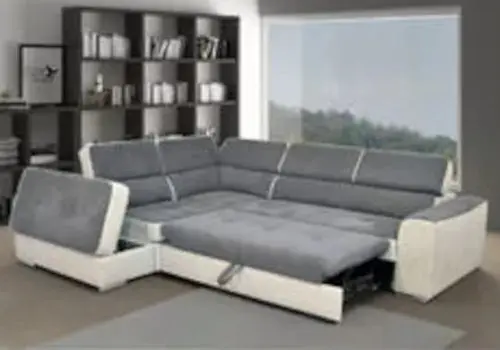 Canapé d'angle modulable convertible beige gris - Confo
