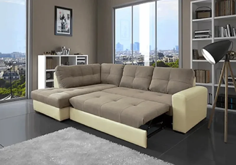 Canapé d'angle modulable convertible gris - Alex