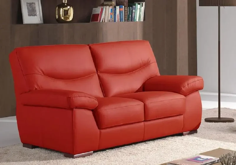 Canapé design droit ou angle en cuir rouge - Angel