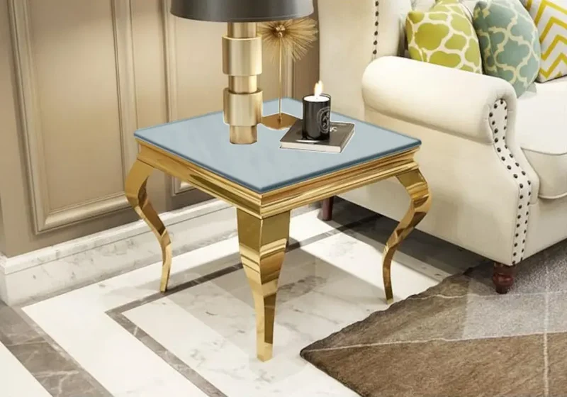 Bout de canapé design miroir or - Neo