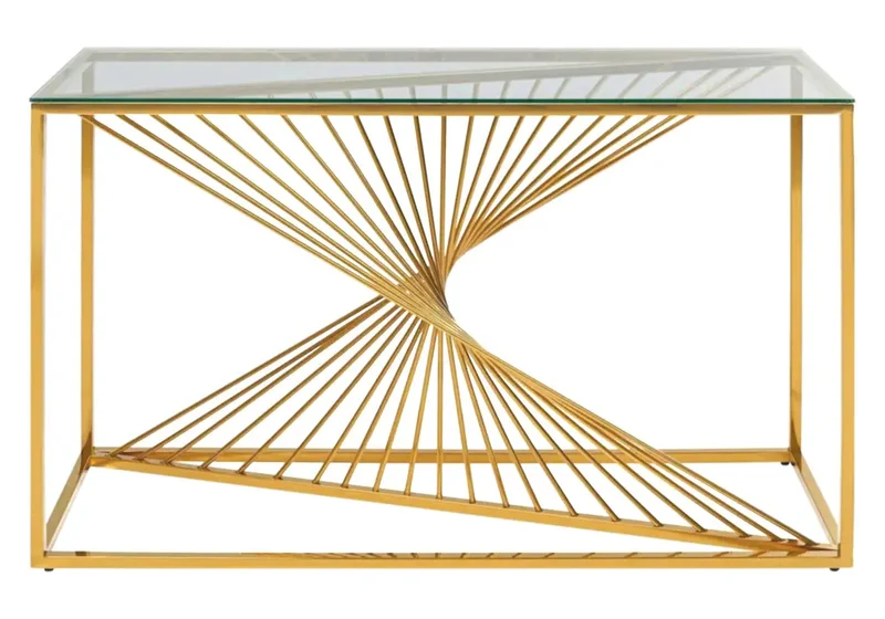 Console dorée verre trempé - Luc