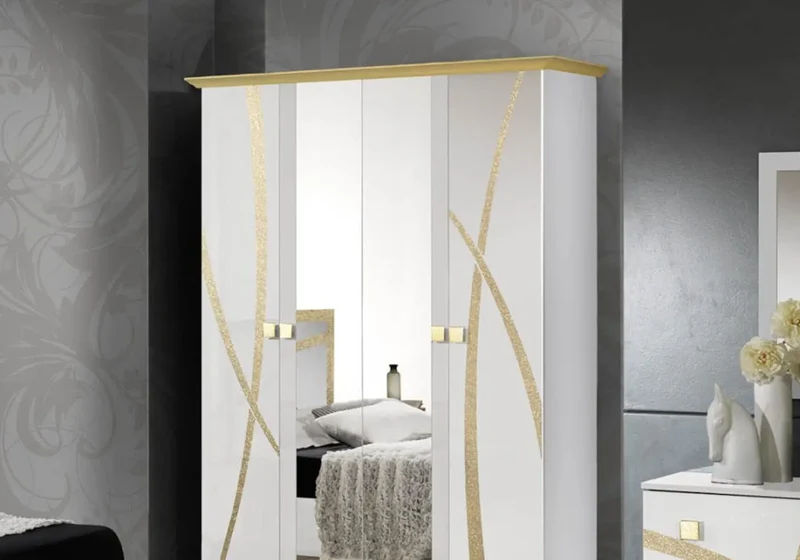 Chambre complète blanc doré MILANO