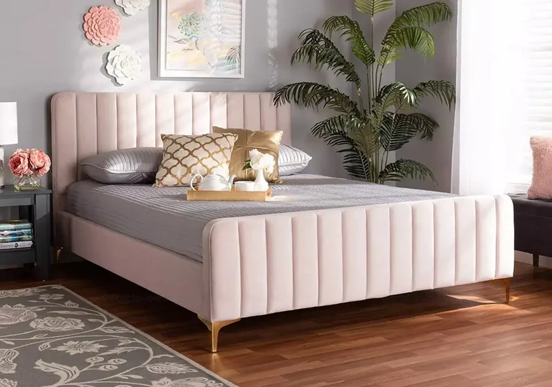 Lit enfant velours rose - Doly