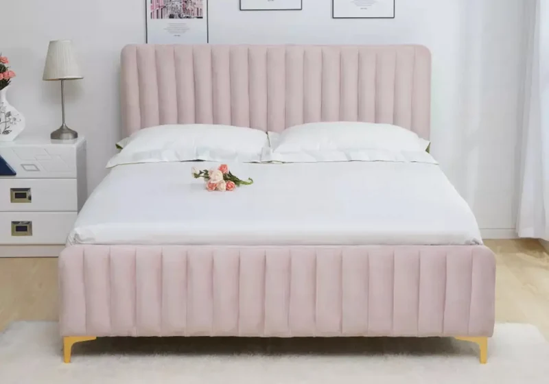 Lit enfant velours rose - Doly