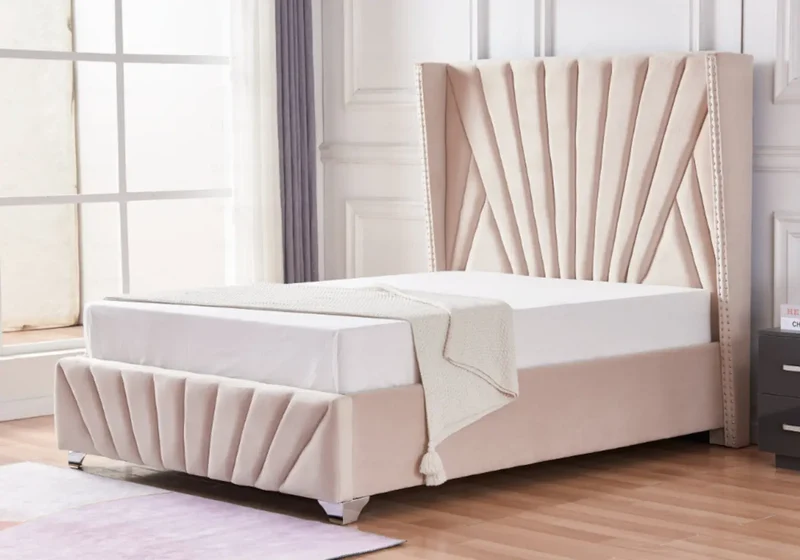 Lit king size velours gris - Diva