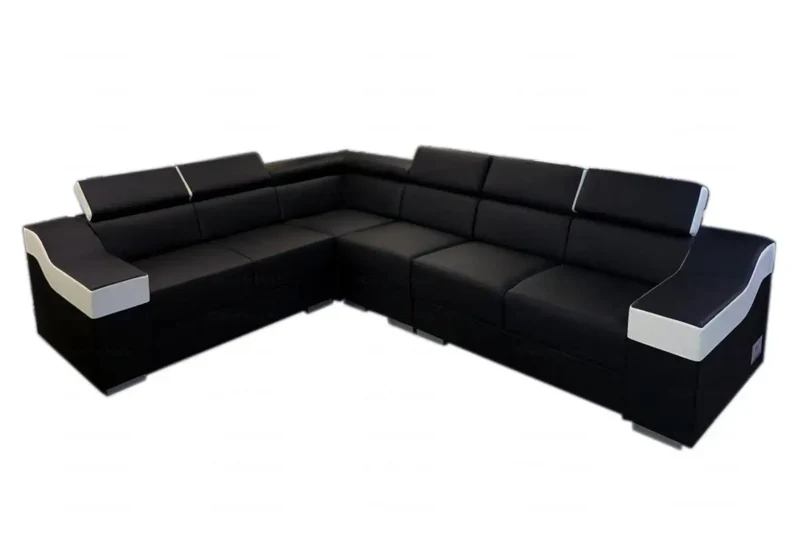Canapé angle design gris - Sara