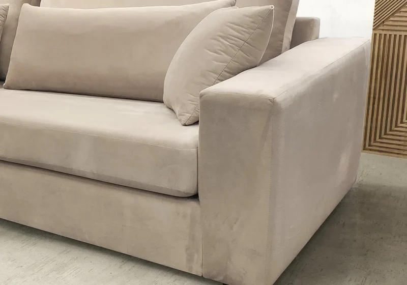 Canapé angle velours beige - Aria