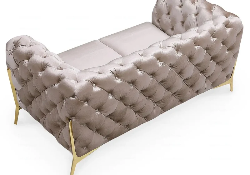 Canapés 3+2+1 chesterfield taupe PACO
