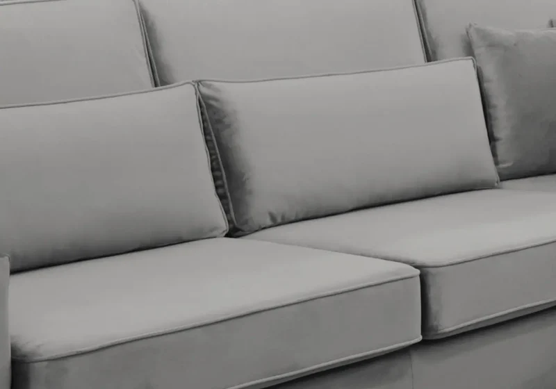 Canapé angle velours gris - Lea