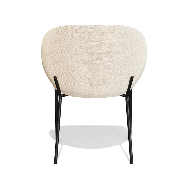 Lot de 2 Chaises Luca Velours texturé Pieds Noirs