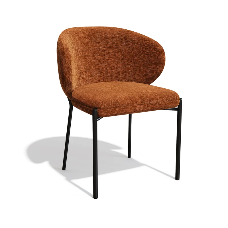 Lot de 2 Chaises Luca Velours texturé Pieds Noirs