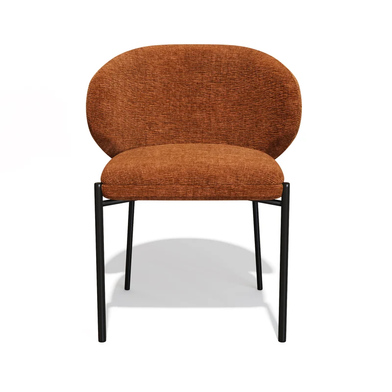 Lot de 2 Chaises Luca Velours texturé Pieds Noirs