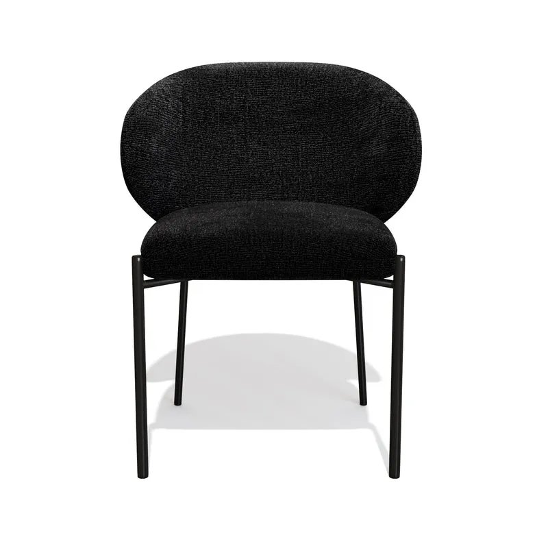 Lot de 2 Chaises Luca Velours texturé Pieds Noirs