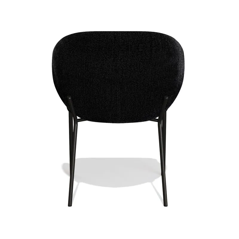 Lot de 2 Chaises Luca Velours texturé Pieds Noirs