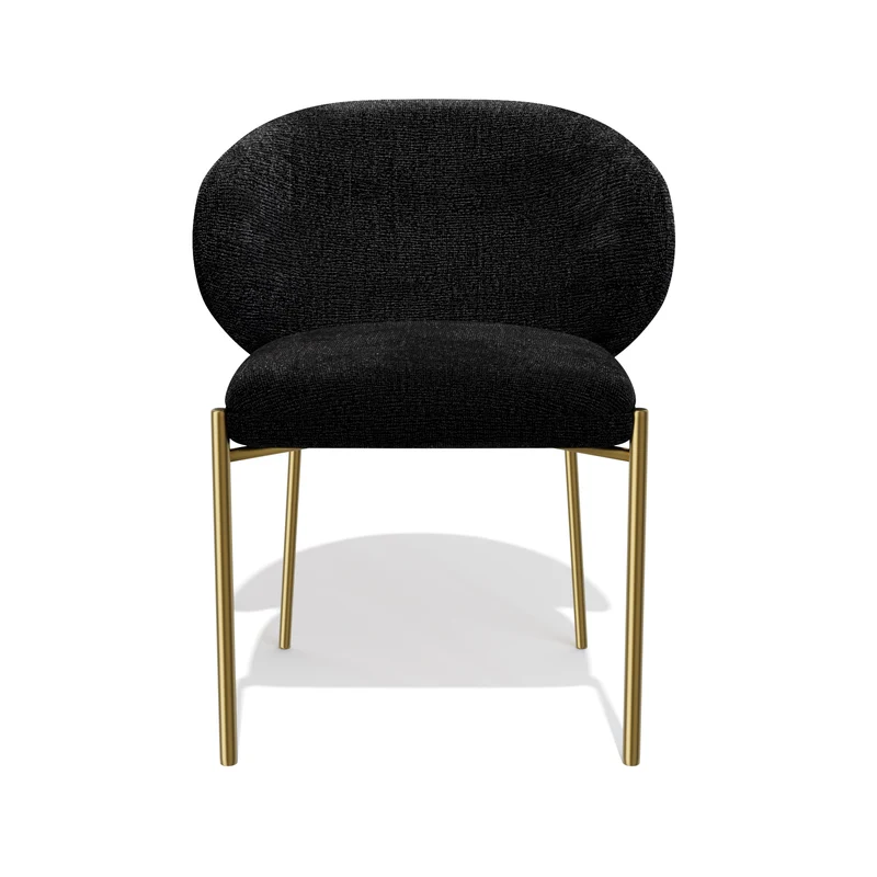 Lot de 2 Chaises Luca Velours texturé Pieds dorés mats