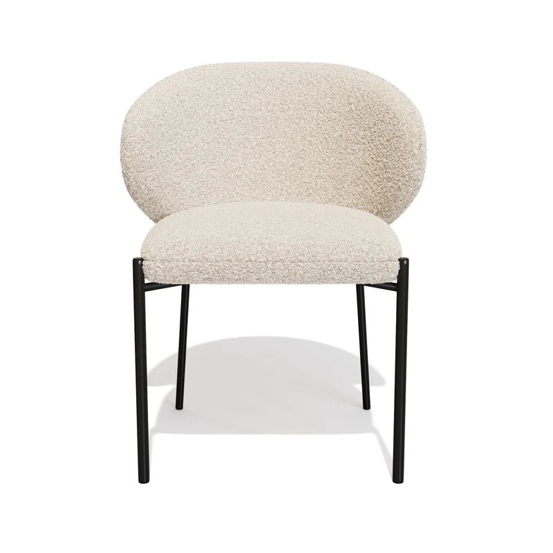 Lot de 2 Chaises Luca Bouclette Pieds Noirs